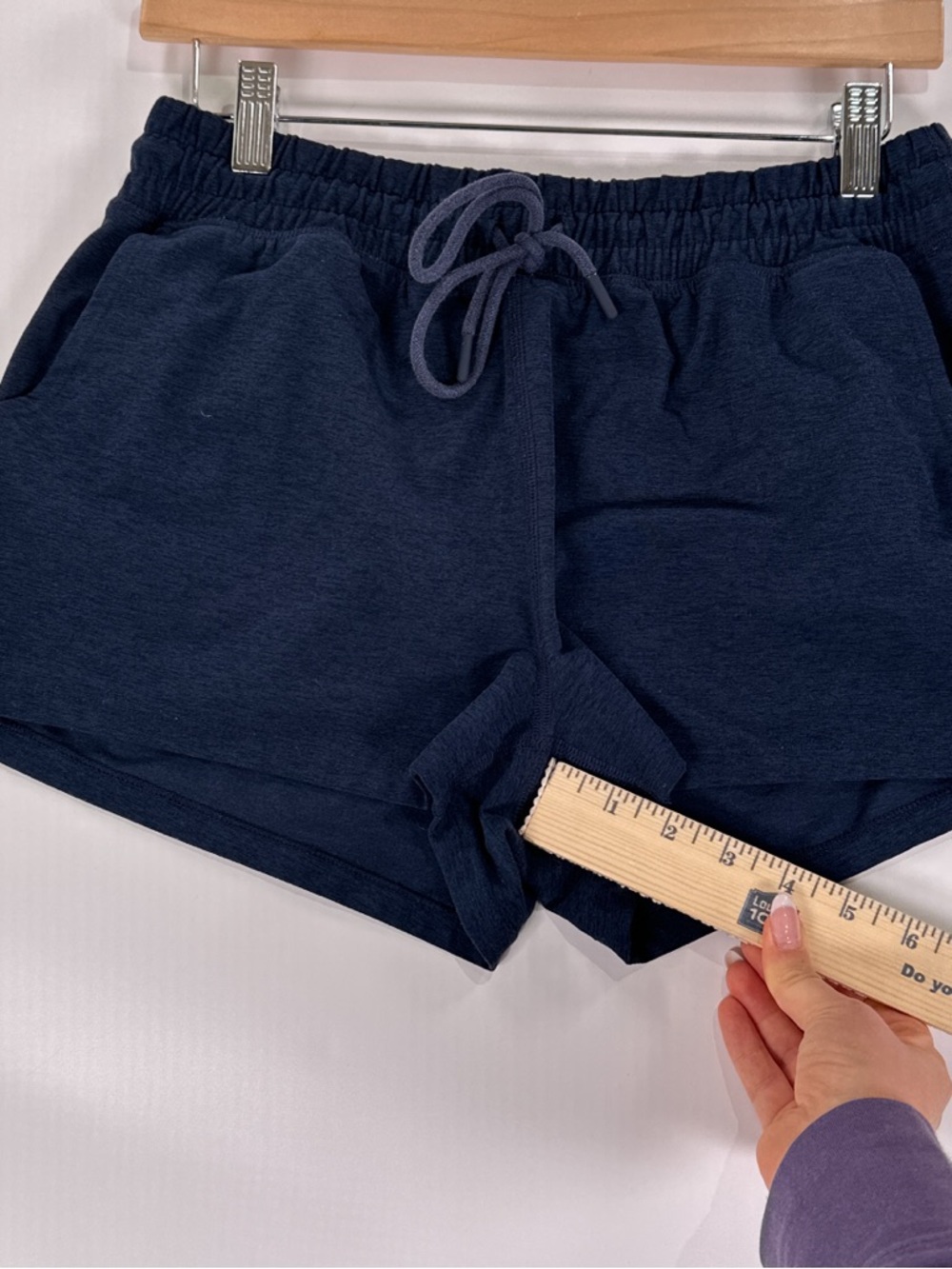 Beyond Yoga Spacedye Worked Up Shorts Drawstring Pockets Nocturnal Navy Size M - Picture 10 of 10